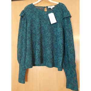NEW! Brea Canyon Deep Teal Lace Blouse Size XXL